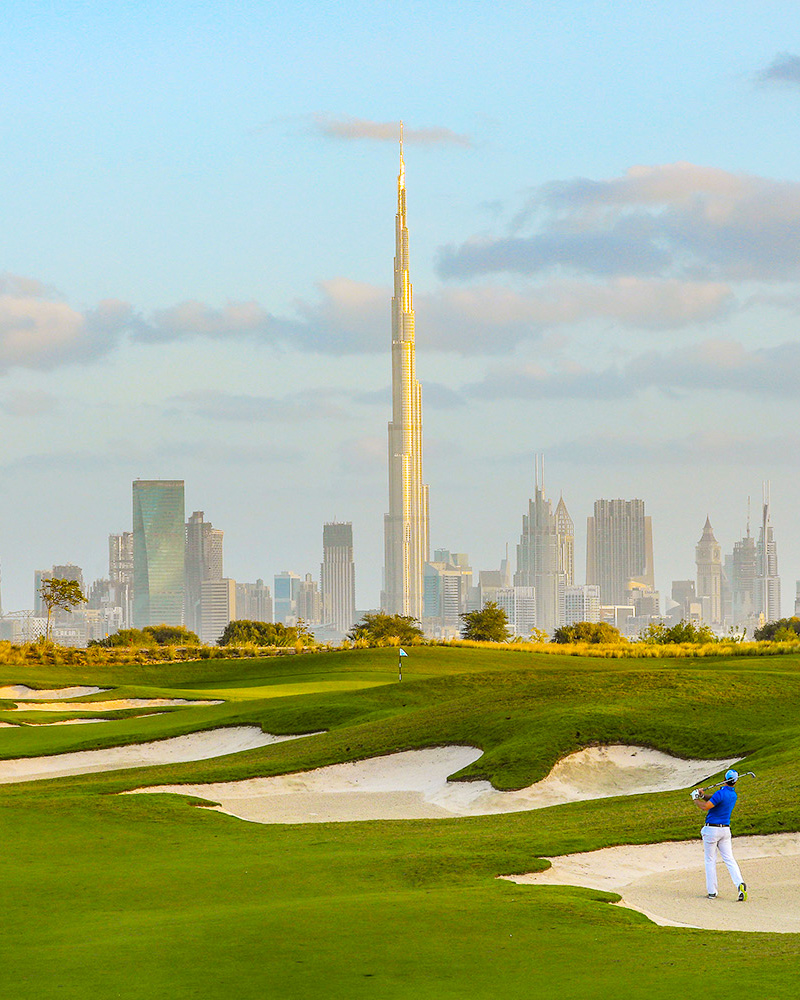 Dubai hills golf course constructed by Desert Group