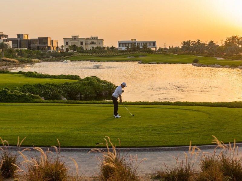 Dubai hills golf course constructed by Desert Group