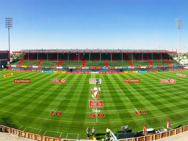 Dubai 7s Rugby Pitch, Constructed by Desert Turfcare