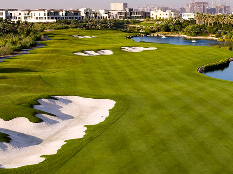 Dubai hills golf course constructed by Desert Group