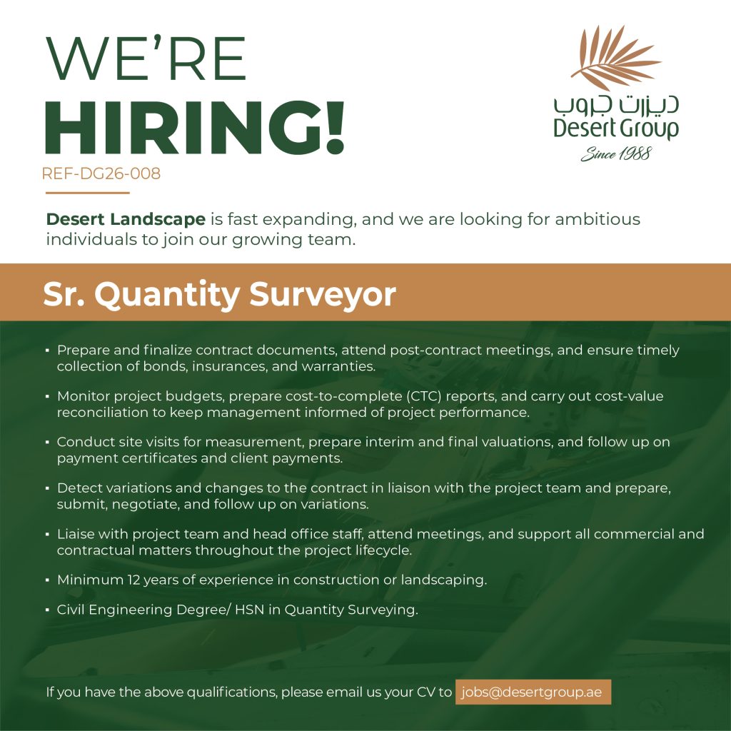 DG26-008 - Sr. Quantity Surveyor