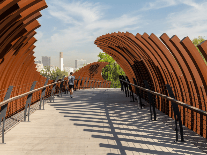 Tilal Al Ghaf gateway bridge in Dubai, designed by desert INK, Desert Group’s landscape architecture firm