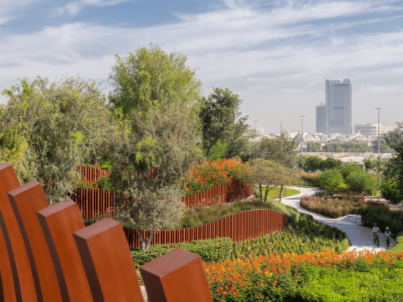Tilal Al Ghaf gateway bridge in Dubai, designed by desert INK, Desert Group’s landscape architecture firm